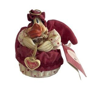 Lil‎ Countrykins Russ Angel Duck Figurine Heart Valentine Decor Plush